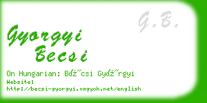 gyorgyi becsi business card